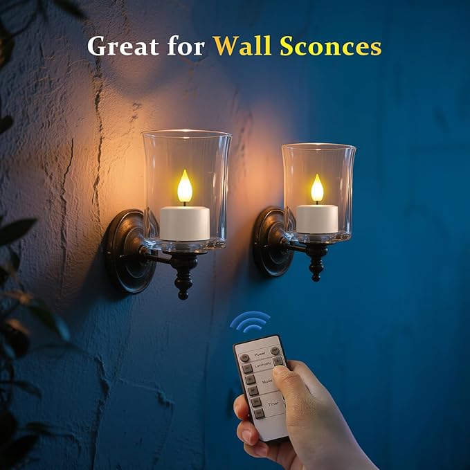 SoulBay Rechargeable Tea Lights Candles, 6pcs Flameless Flicker Candles with Remote Timer & Charging Base, Small Decorative Votive Candle for Lantern Pool Mantle Weddings Home Indoor Christmas