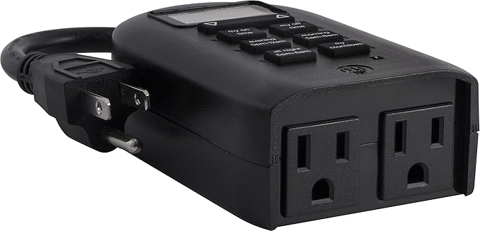 myTouchSmart 26898-P1 Indoor/Outdoor Weather Resistant Digital Plug-in Timer, Custom Presets