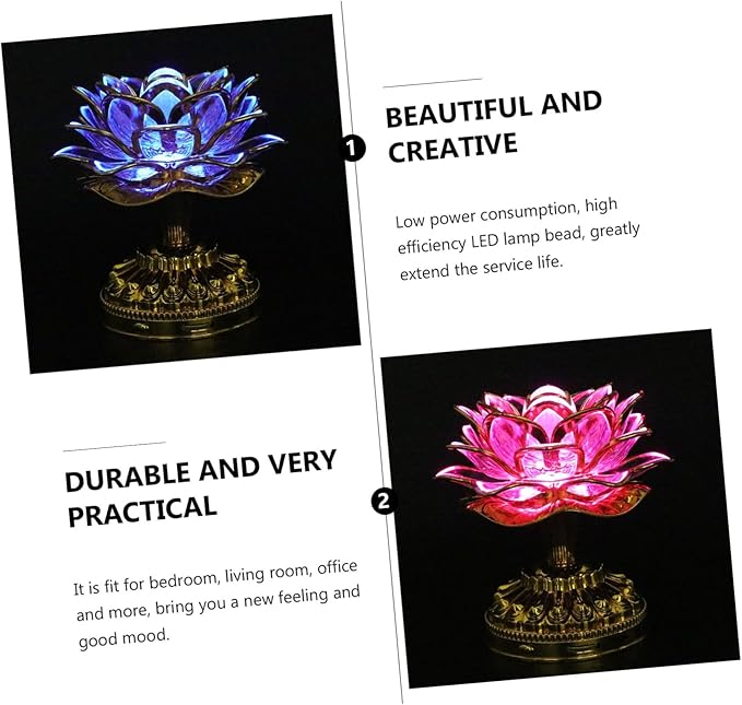 1pc Lotus Shaped Led Buddha Lamp for Home Decoration Color-Changing Meditation Light for Buddhist Source Buddha Melodies Elegant Room Decor