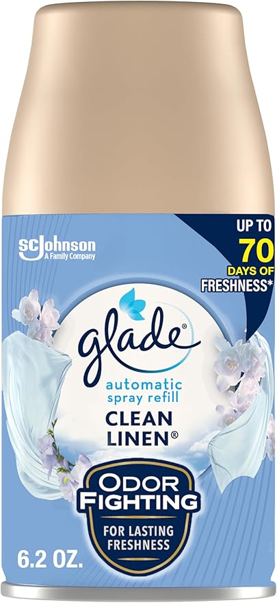 Glade Automatic Spray Refill, Air Freshener for Home and Bathroom, Clean Linen, 6.2 Oz