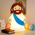 Jesus Night Light Rechargeable Bedside Lamp, Dimmable Silicone LED Religious Gift & Decor, Portable & Cordless for Baptism, Sunday School & Church Gathering Gifts, Christmas and Easter Holiday Gifts