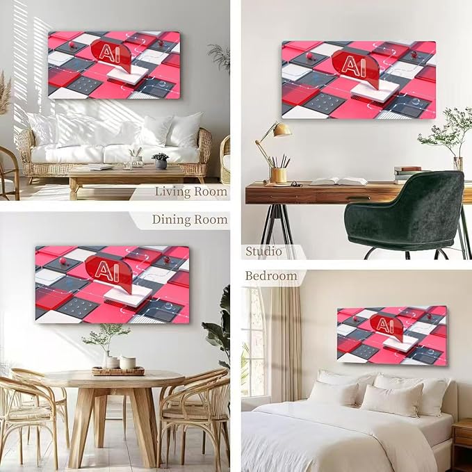 Wibinuki Wall Art Wall Decor Wall Paintings Artificial Intelligence - chbot assistant. AI chbot. for Living Room Bedroom Bathroom Home Decor Can Be Hung Directly 20"x 40"