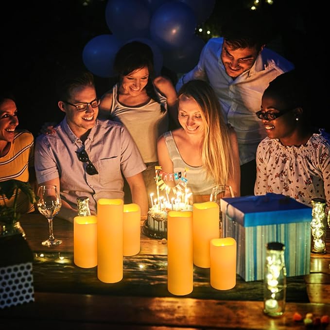 48- Pack of 3 Sizes of LED Flameless Candles.This Candle is Suitable for café, Fancy Restaurant, Bookstore and Other Scenes to Create a Relaxing and Romantic Atmosphere.