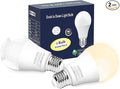 Torkase Outdoor Dusk to Dawn Light Bulbs, No Timer Required, 13W(100W Equivalent), 3000K Warm White, E26 A19 Automatic Sensor LED Bulb, Built-in Photocell Detector for Boundary Garage Patio, 2 Pack