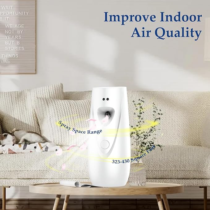Automatic Air Freshener Spray Dispenser Free Standing or Wall Mounted Automatic Aerosol Spray Dispenser for Home, Indoor, Bathrooms, Offices, Hotels and Commercial Places (W-03)
