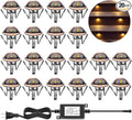 LED Step Lights Low Voltage IP65 Waterproof Recessed LED Deck Lighting, Half Moon F1.38 Yard Garden Patio Step Landscape Pathway Decoration Lamps(20pcs,Warm White)