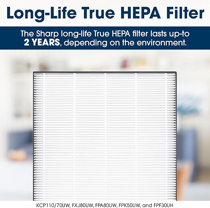 SHARP Smart Air Purifier with Humidifier Combo – Covers up to 2,603 sqft in one hour, Compatible w/Alexa & Google Asst. True HEPA Filter, for XL Rooms, Living Room, Dining Room - KCP110UW
