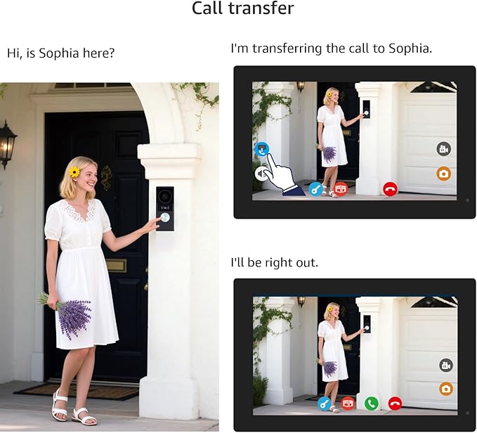1080p Video Doorbell intercom withMonitor System, WiFi Video Intercom 1080FHD Metal Camera, 7 inch Two Monitor with32GB Card, Tuya APP, Two-Way Audio,Detection, Unlock for Single-Family Home