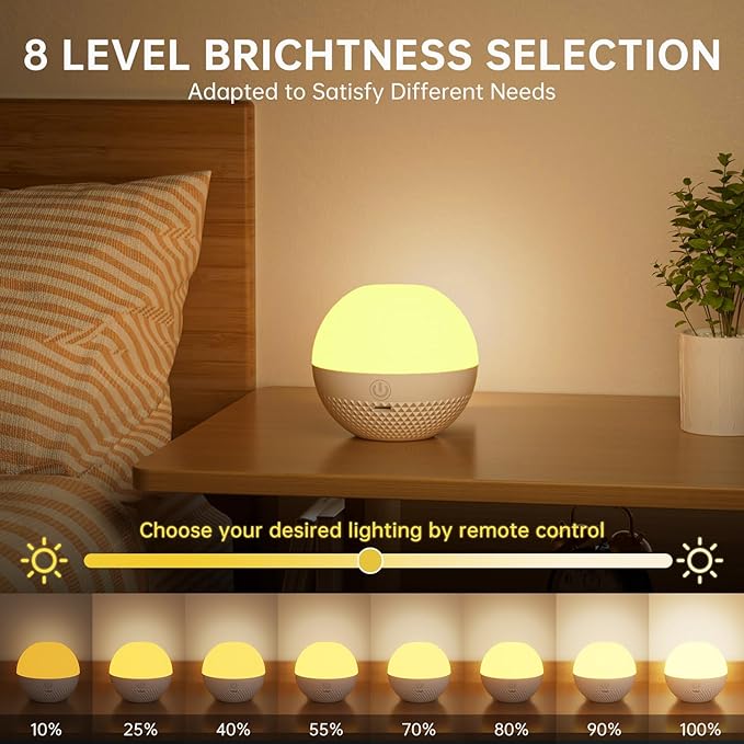 Night Light, Dimmable Touch Lamp for Bedroom, 16 RGB Colors, 5 Brightness, Portable Rechargeable Bedside Table Lamp for Baby Nursery Living Room