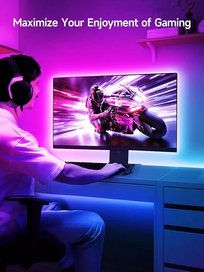 TV LED Lights, 18.0ft LED Lights for 40-75 Inch TV Behind Lighting, RGB Color Changing TV Backlight with APP & Remote Control, Music Sync USB LED Strip Light for Bedroom Gaming Room Decor