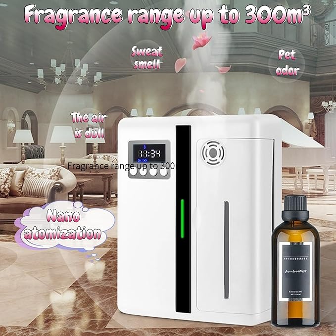 Scent Diffuser, Bluetooth Aromatherapy Diffuser for Home, Smart Air Scent Diffuser with Detachable Atomizing Head for Home Hotel Bar KTV (US Plug 100‑240V)
