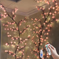 Cherry LED Tree Branch Lights for Wall, Cherry Blossom Willow Vine Twig Decor Garland with 96 LED Lights and Remote,8 Lighting Modes,Christmas Decorations Indoor for Home Wall Door Window (71inch)
