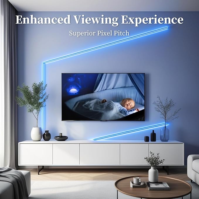 iNextStation 32.8ft/10M Bule COB LED Strip Light, DC24V CRI 93+ Bule Light Strip, 8mm Width LED Tape Lights, Dimmable COB Strip Light for TV Backlight, Home Light, Bedroom Light(No Plug)