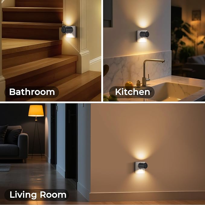 Night Lights Plug into Wall 4 Pack,LED Motion Activated Night Light,1W Plug in Night Light 2700K Warm White,100 Lumens for Bedroom, Bathroom, Stairs, Hallway,Non-Dimmable
