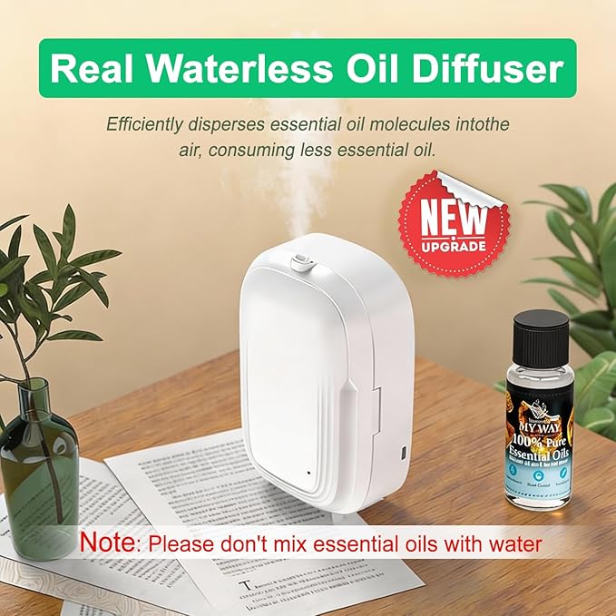 Waterless Essential Oil Diffuser,Home Hotel Aromatherapy Air Scent Diffuser with Smart APP & 3 Timer,1000 sq.ft Coverage|Whole House Oil Diffusers for Large Room,Office,150ML-Quite,On Wall,Gift-White