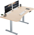 VIVO Electric 63 x 32 in Standing Desk, Memory Height Adjustment, 1B Series, Holds 220 lbs, Light Wood Top Gray Frame, DESK-KIT-1G1C