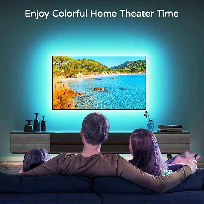 HAMLITE Led Lights for TV 70 75 80 82 Inches, 18Ft USB TV LED Backlight Behind TV Monitor HDTV Wall Work Space Decor -RGB Color Changing Led Strip Lights for Gaming Room Decor, Ambient Lighting