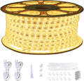 SURNIE 150ft Flat Outdoor Rope Lights Waterproof: 110V Cool Warm White LED Strip Light - Cuttable Connectable Lights for Deck Patio Stairs Backyards Commercial Decor Lighting, Not Tube Rope