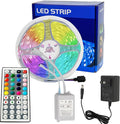 KUMQUAT LED Strip Lights 32.8ft RGB Color Changing Strip Lights with IR Remote Control 12V 5050 Flexible Rope Lights for Bedroom Kitchen Christmas Decor