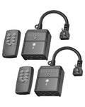 BN-LINK Outdoor Timer with Remote Control, Dusk to Dawn Light Sensor, Waterproof Plug-in Timer Outlet, 2 Grounded Outlets, 100ft Range, Perfect for Christmas & Halloween Lights, 15A 1/2HP ETL,2pack