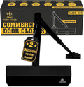 Heavy Duty Automatic Door Closer with Regular Arm, Commercial Indoor/Outdoor Adjustable Door Closure, ANSI Grade 1, UL Certified, ADA Compliant, (44-330lb, 30-60in) – Black