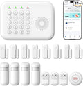 Alarm System for Home Security,WiFi+GSM/4G Compatible with Alexa Home Alarm System,17 Piece DIY Kit No Monthly Fees with Instant App Alerts,SOS Button,Smart Life or Tuya for Apartment,Kids Safety