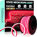 GZBtech Flexible LED Neon Rope Lights 33FT,AC 110-120V Waterproof Strip Light, 120 LEDs/M Cuttable Connectable Neon Lighting for Indoor Outdoor Home Decor/Commercial Building Use-Red 10M, ETL Listed