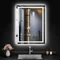 24x32 LED Bathroom Mirror with Lights, Anti Fog Vanity Mirror Wall Mounted, Dimmable Front Light and Backlight, Memory Function Tempered Glass, Shatter Proof ETL Listed