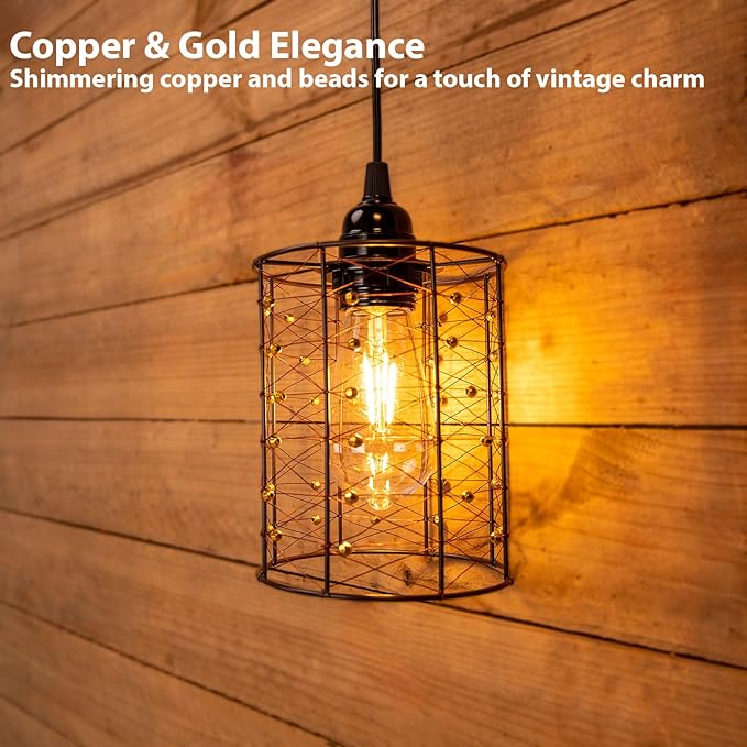 Battery Operated Hanging Outdoor Chandelier, Battery Pendant Light, Gazebo Lights Outdoor Waterproof, 4 AA Batteries, for Gazebo, Pergola, Porch, Patio, Indoor/Outdoor Decor Lighting (3)
