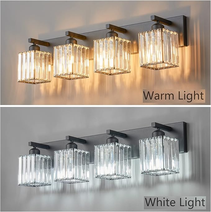 19.5" KnurledBrassWallSconcesSetof2,BronzeBathroomVanityLightFixtureswithWaterRipplesGlassTube,ModernLampforBedroom,LivingRoom,Hallway,Staise,Mirror,Kitchen
