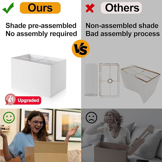 21" Touch Bedside lamps with 2 USB & AC Outlets, 3-Way Dimmable Bedside Table Lamps Set of 2 for Bedroom Living Room Office Reading, White Shade Lamps for Night Stands, 2700K LED Bulbs Included