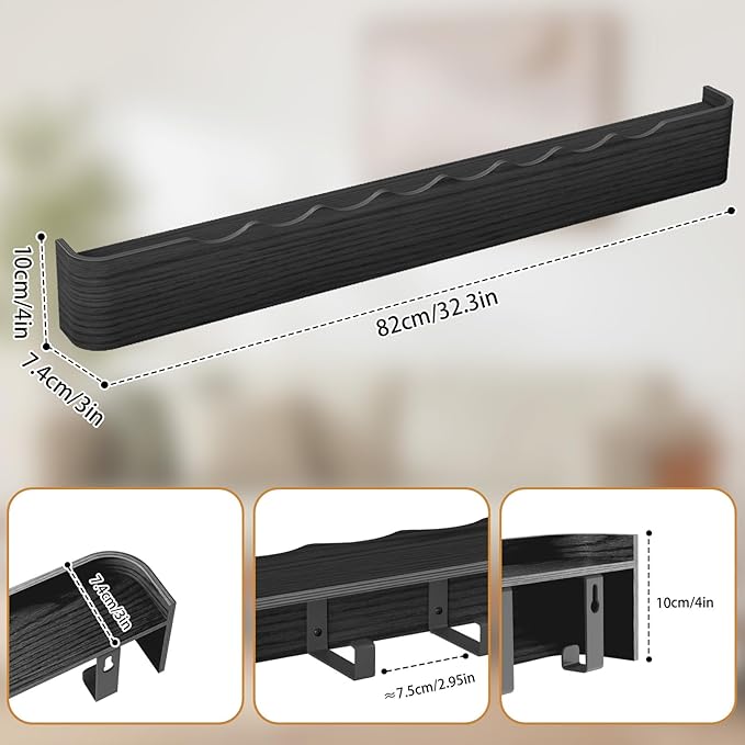 Coat Rack Wall Mount Entryway Organizer Modern Key Holder Wall Mount with Wooden Shelf Entryway Hooks for Bedroom Kitchen Hallway Bathroom for Hanging Coats Hats Dog Leashes Bags Towels