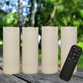 iZAN 4 Pack Flameless Battery Operated LED Pillar Candles with Remote Outdoor Waterproof Flickering Decorative Lights for Halloween Christmas Home Kitchen Décor Wedding Party Event Decorations 2”x5”