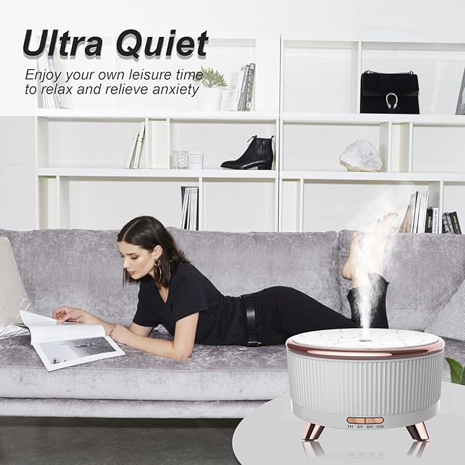 Essential Oil Diffuser for Home with 6 Essential Oils Set,500ml Diffuser with R/C 7 Colors Light & 3 Mist Mode Automatic Shut-Off,Aromatherapy Diffusers for Home,Office,Yoga,Spa,Gift