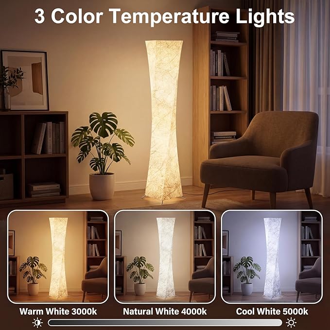 Floor Lamp, RGB Color Changing Led Smart Lamp, Music Sync, APP Remote Control, 62'' Standing Lamp for Living Room Bedroom Game Room