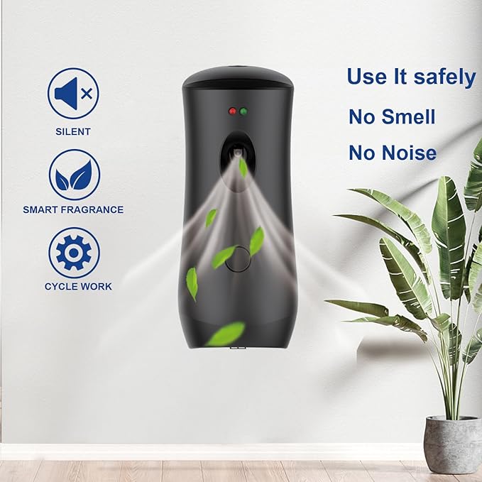 Automatic Air Freshener Spray Dispenser (2-Pack), Free Standing or Wall Mounted Adjustable Aromatherapy Machines for Home, Indoor, Bathrooms, Offices, Hotels and Commercial Places (B-01)