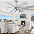72 Inch Ceiling Fans with Lights, Large Modern Ceiling Fan with Remote Control for Living Room Kitchen, Dimmable, 6 Speed Reversible DC Motor, Dual Finish