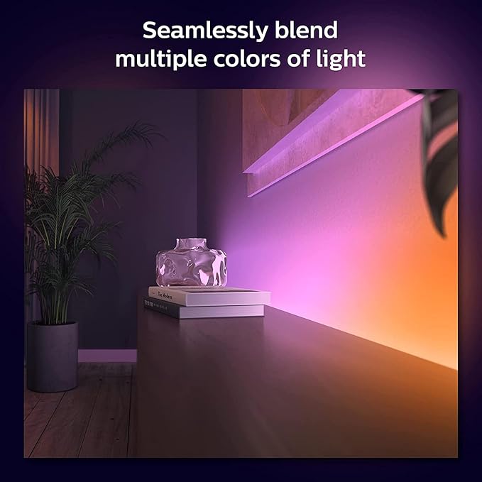 Philips Hue Indoor 6-Foot Smart LED Light Strip Base Kits with Plugs - Flowing Multicolor Effect - 2 Pack - Control with Hue App - Compatible with Alexa, Google Assistant and Apple HomeKit