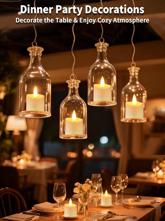 Rechargeable Flameless Candles with Remote Timer, 6pcs Flickering Tea Lights Candles Battery Operated, Fake Votive Candles for Home Decor, Easter, Wedding Party and Valentines Decor