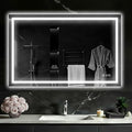 48"x 32" LED Bathroom Mirror with Light, Front and Backlit LED Mirror for Bathroom, Anti-Fog, Stepless Dimmable, 3 Colors, LED Vanity Mirror with Lights, Memory Function, Tempered Glass