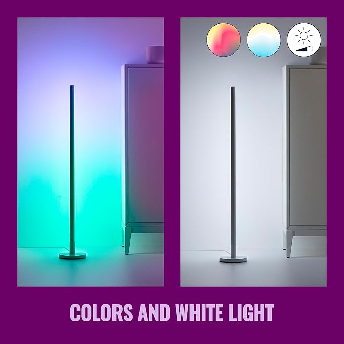 WiZ Connected Smart Floor Lamp - Dimmable Lamp for Living Room with Dual Color Zones - 2.5Ghz Wi-Fi - Compatible with Alexa and Google Assistant - 1 Pack