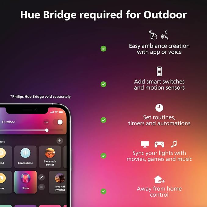 PHILIPS Hue Calla Large Outdoor Pedestal Light (Low-Volt), (104 x 402 mm) White & Color Pathway Light, Voice Control with Alexa, Apple Home & Google Assistant, Bridge Required