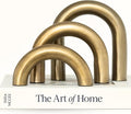 Brass Finish Arch Decor - 3 Piece Organic Modern Home Decor Accent Set for Bookshelf, Coffee Table & Console Styling