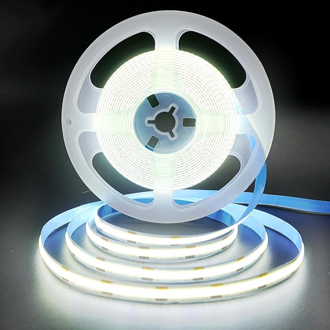 5V USB COB LED Strip Lights 2PCS,9.84FT/3M,Cool White 6500K,320LEDs/M,8mm Width,Not Waterproof IP20,1M USB Cable,Flexible LED Tape Light for DIY Home Indoor Decoration