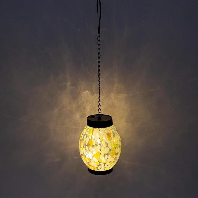 Solar Hanging Lanterns Outdoor, Solar Glass Lights, Waterproof Hanging Lamp Light for Garden Yard Tree Home Xmas Decoration