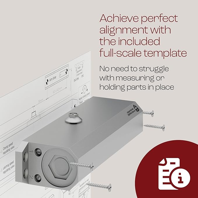 PrimeWare DC-600 Automatic Adjustable Door Closers for Home | Soft Close, No Slam | Residential and Commercial Door Closer | Level 1-6 | for Doors Weighing 30-300 lbs | Hydraulic Door Spring - Nickel