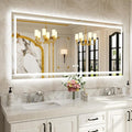 WTTY 84''x32'' LED Bathroom Mirror with Lights, Large Dimmable Led Mirror for Bathroom with Front + Backlight, Lighted Bathroom Vanity Mirrors for Wall with Anti-Fog, Memory, Shatter-Proof, ETL Listed