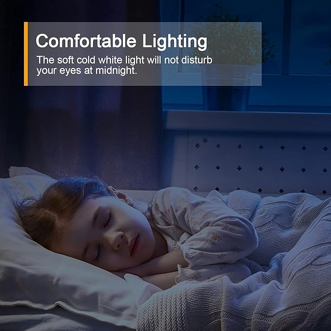 Lyridz 120LM Ultra Bright Plug-in Motion Sensor Night Light, Stepless Dimmable LED Nightlight, Always-On and Auto-Off, for Hallway, Stairs, Bathroom, Bedroom, Garage, Cool White (4-Pack)