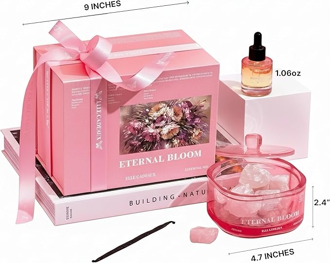 Orange Blossom Oil Diffuser Aromatherapy Gift Set with Crystal Stones – Home Spa & Relaxation Oil Gift for Women, Luxury Decor & Gift for Women, Housewarming or Birthday Gift Set | 1.06oz