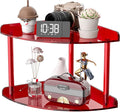Sezanrpt 2 Tier Acrylic Corner Shelf Organizer Storage 9.5x9.5x8 Inch, Red Countertop Corner Shelf for Bathroom, Kitchen, Bedroom, Office, Study Room